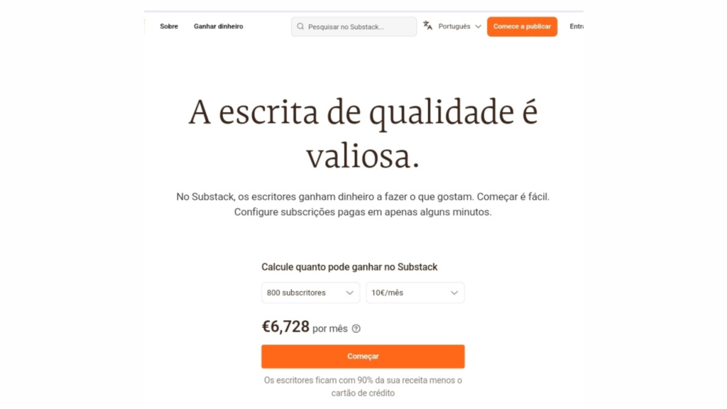 Quanto da para ganhar com o substack